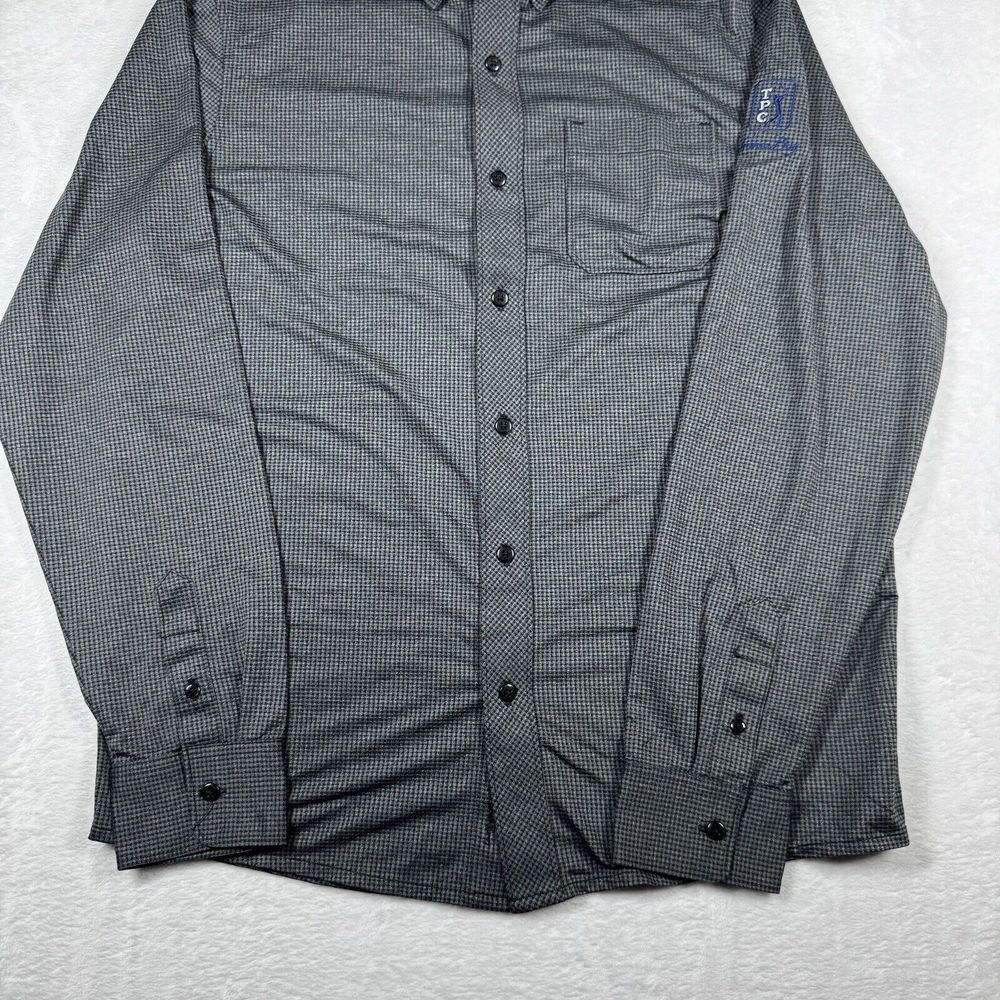 Travis Mathew Button Up Shirt Men Medium Long‎ Sleeve Polyester Blend Golf TPC - Picture 4 of 12